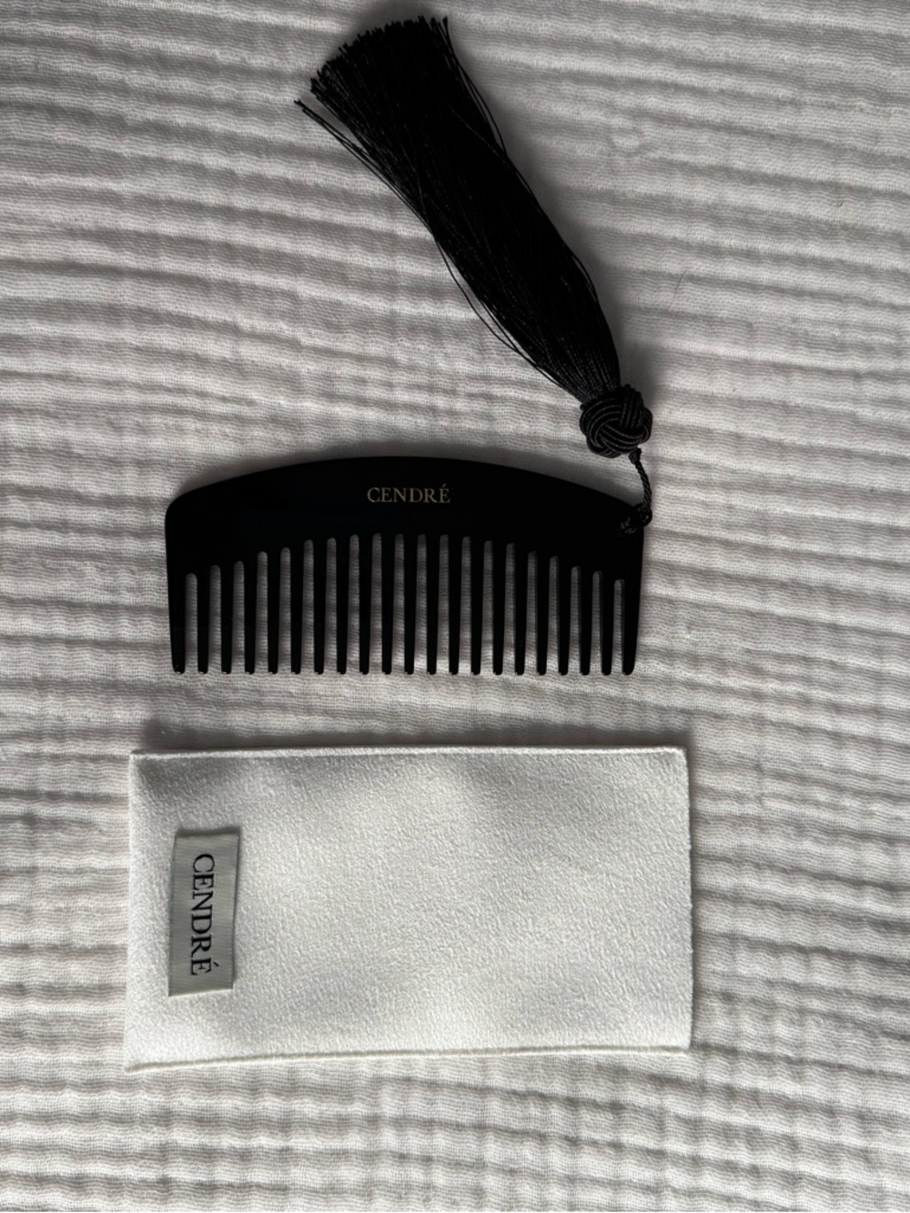 Black Wide-Tooth Hair Comb with Tassel